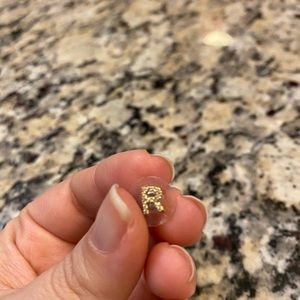 “R” initial single stud earring
